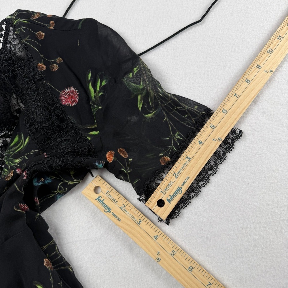 Nicholas Women's Wildflower Lace Mini Dress Black Sz US 4 - Picture 6 of 12